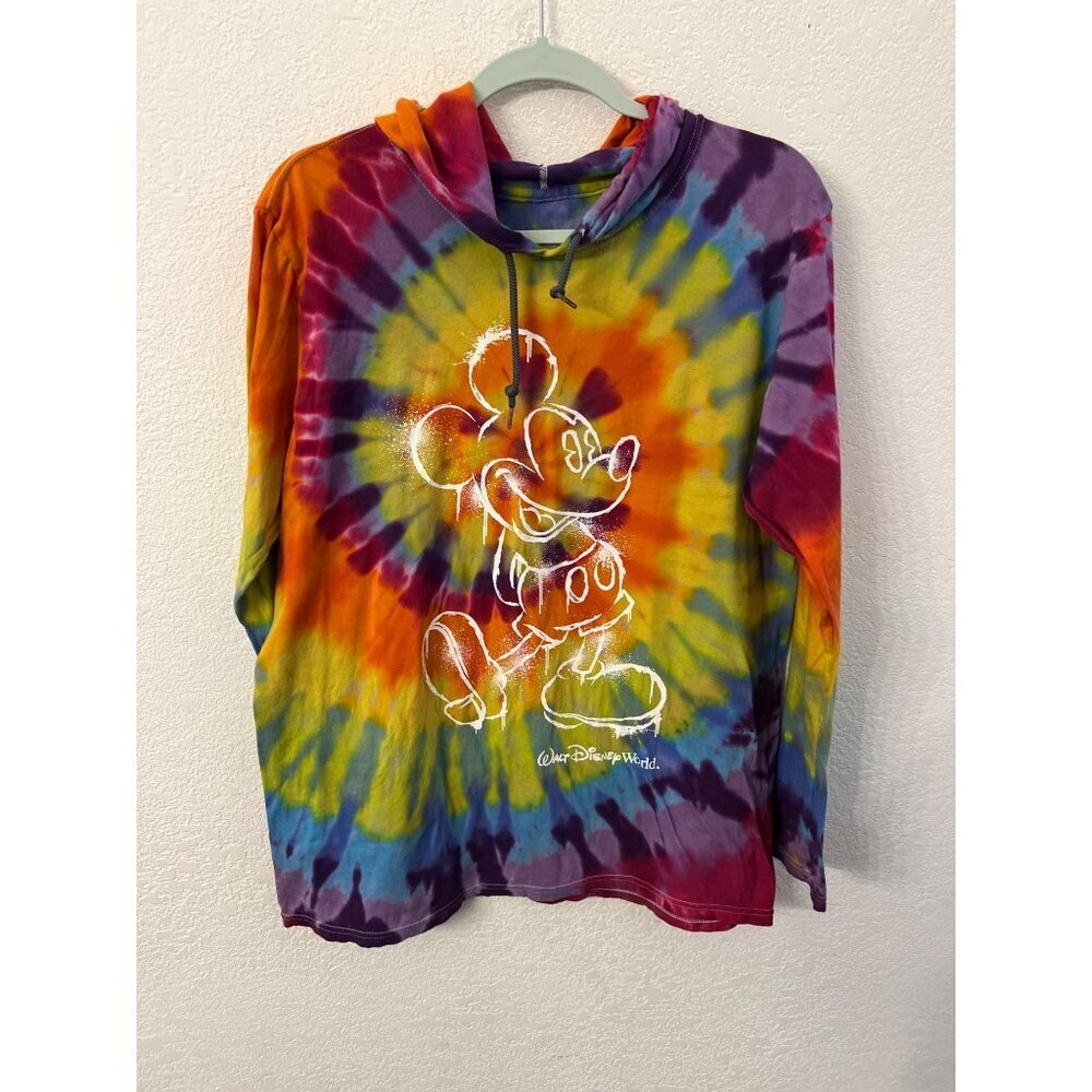 Disney Park tie dye hoodie pullover mens size large